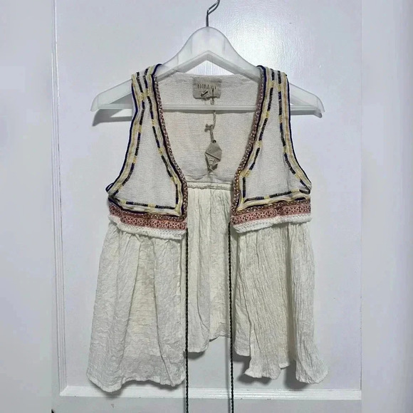Moon River Overlay Boho Vest Size S New With Tag - Picture 1 of 3